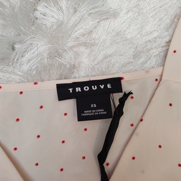 Trouvé pink peony bud dots tank sz xs - Picture 3 of 5